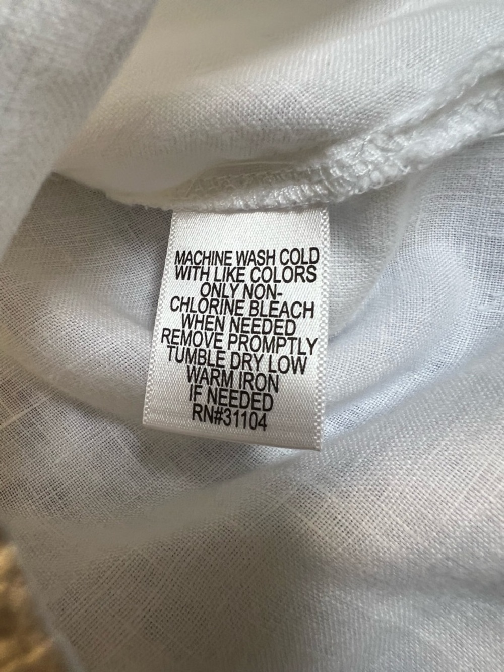 White Pintuck Button-Up Shirt Linen Dressy Office Church 3/4 Sleeves 1X - Picture 4 of 6